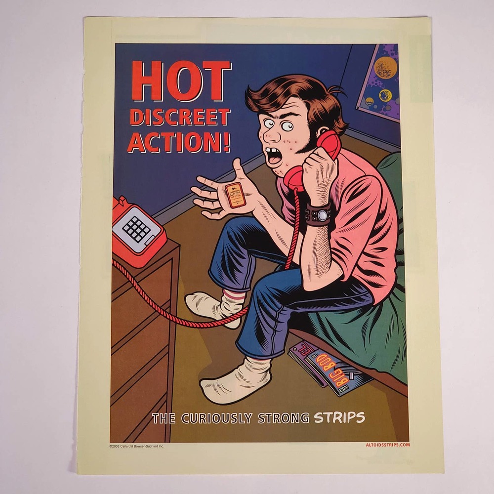 Altoids Strips Hot Discreet Action Vintage Print Ad Maxim August 2003 8.5 x 11